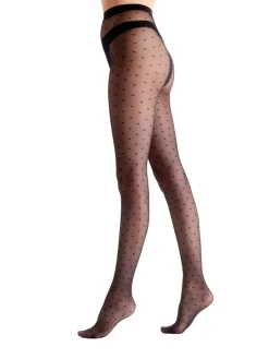 All Over Heart Tights - Black