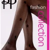 All Over Large Star Pattern Tights - Black/Silver
