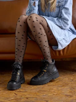 All Over Star Tights - Black