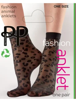 Animal Pattern Anklets - Black
