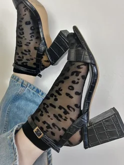 Animal Pattern Anklets - Black