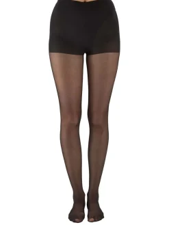 Animal Pattern Back Seam Tights - Black