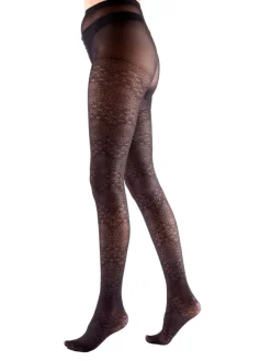 Boho Pattern Tights - Black