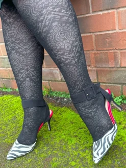 Boho Pattern Tights - Black