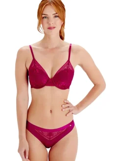 Botanical Lace High Apex Bra - Fuchsia