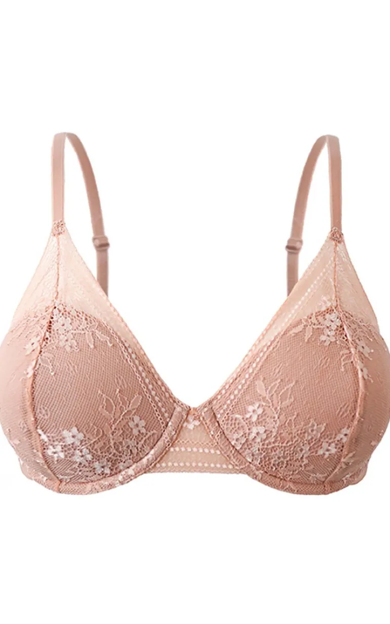 Botanical Lace High Apex Bra - Blush