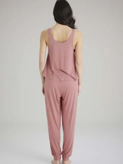 Botanical Lace Lounge Pant - Dusty Rose