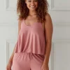 Botanical Lace Lounge Vest - Dusty Rose