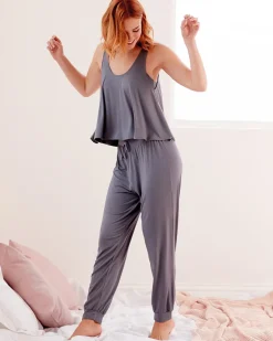 Botanical Lace Lounge Vest - Nightshade