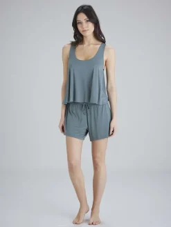 Botanical Lace Lounge Vest - Sage