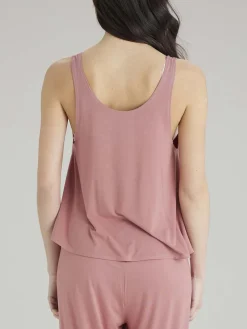 Botanical Lace Lounge Vest - Dusty Rose