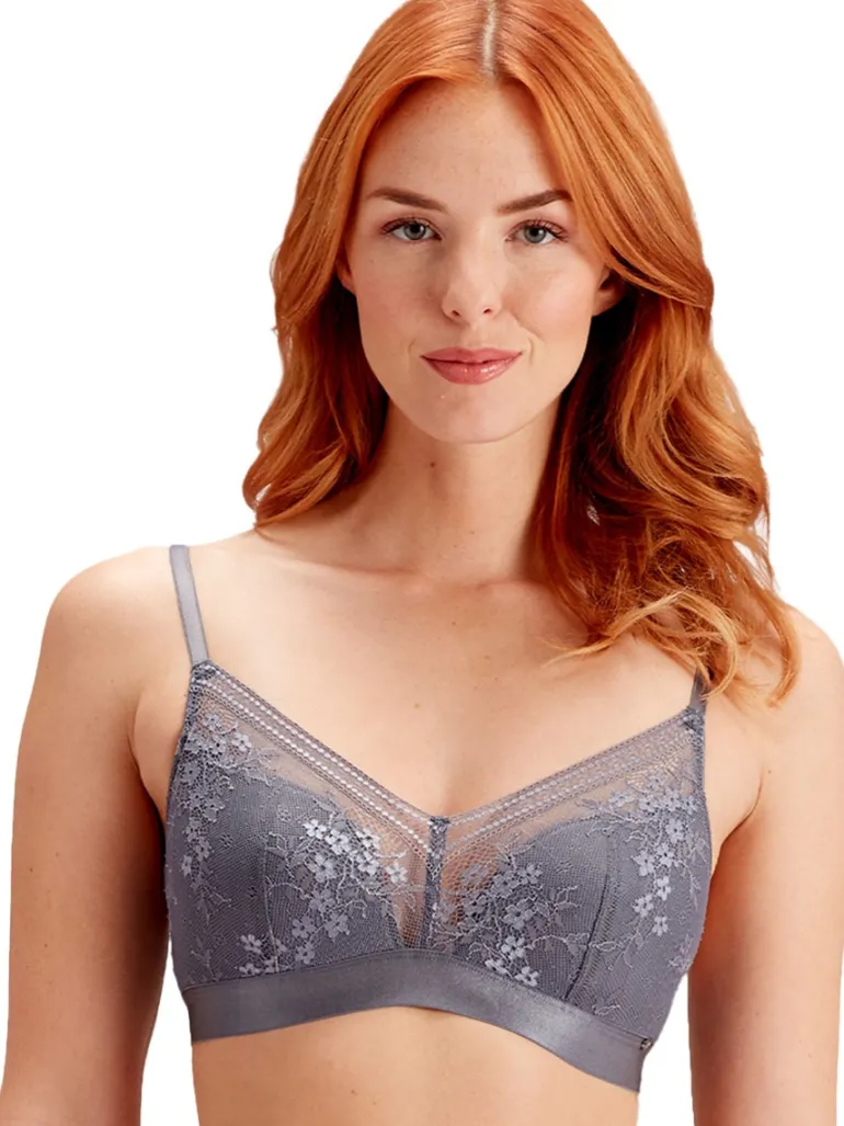 Botanical Lace Non Wired Triangle Bra - Nightshade