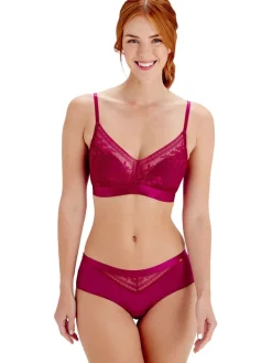 Botanical Lace Non Wired Triangle Bra - Fuchsia