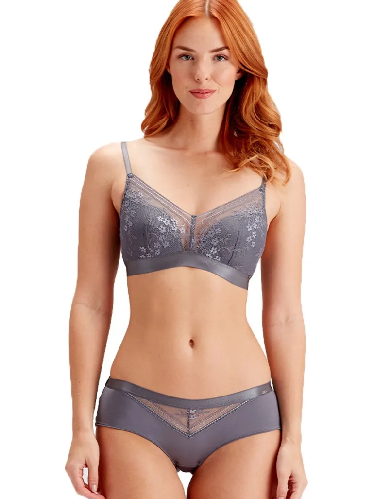 Botanical Lace Non Wired Triangle Bra - Nightshade