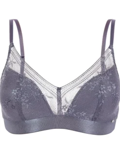 Botanical Lace Non Wired Triangle Bra - Nightshade