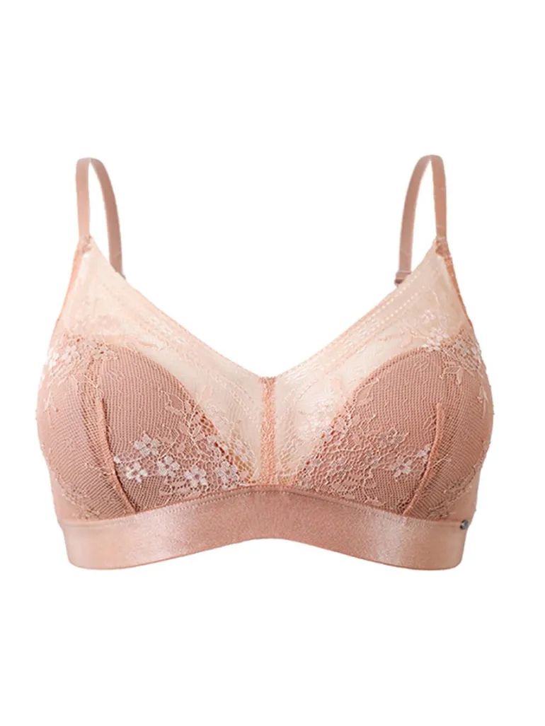 Botanical Lace Non Wired Triangle Bra - Blush