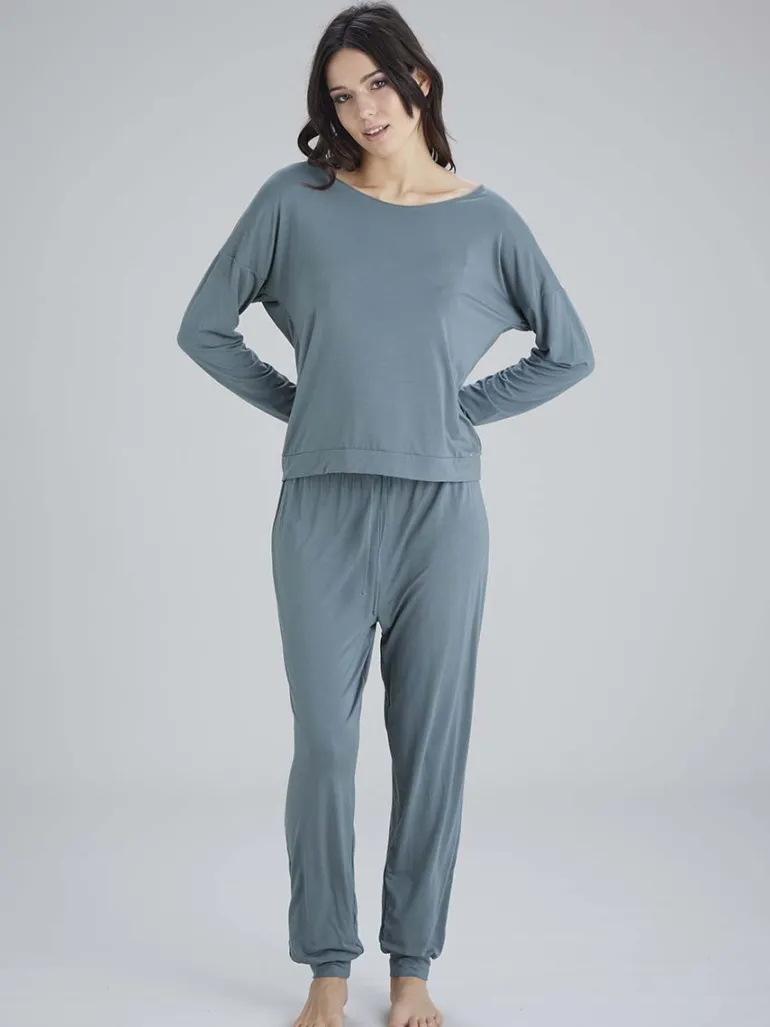 Botanical Lace Slouch Top - Sage