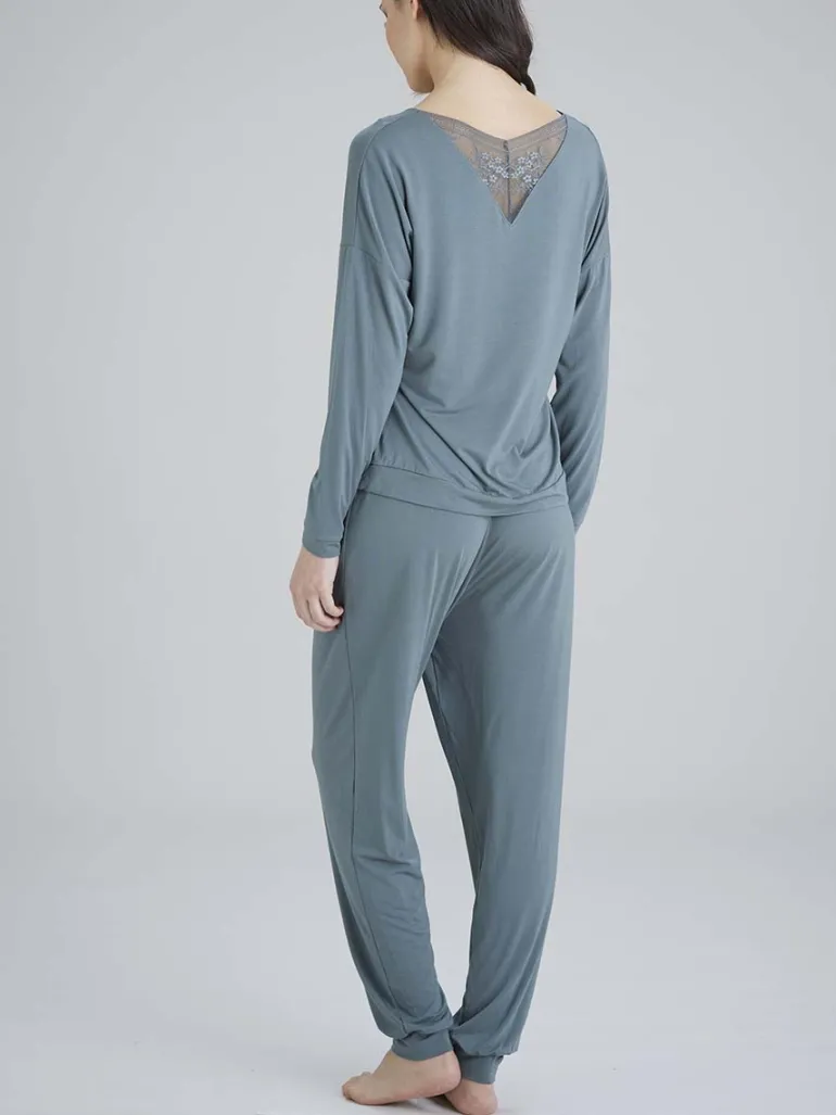 Botanical Lace Slouch Top - Sage