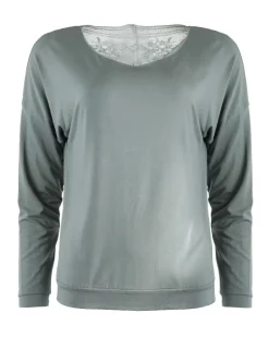 Botanical Lace Slouch Top - Sage