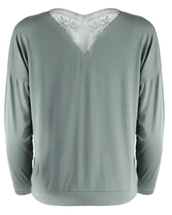 Botanical Lace Slouch Top - Sage