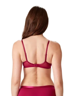 Botanical Lace Underwired Balconette - Fuchsia