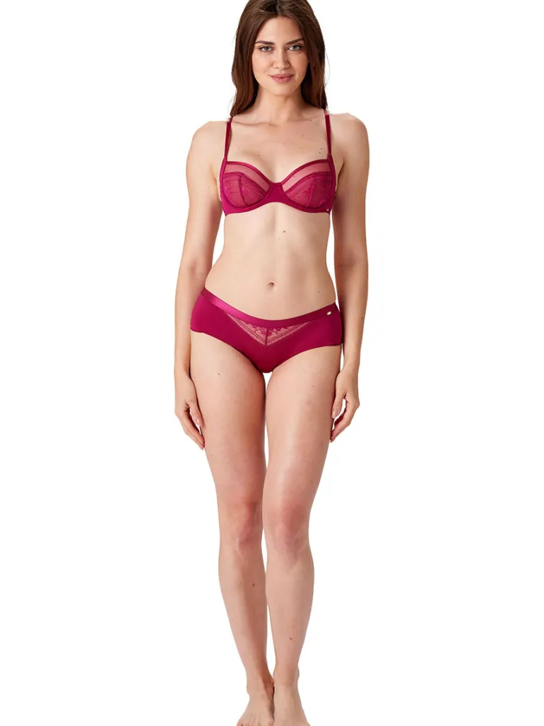 Botanical Lace Underwired Balconette - Fuchsia