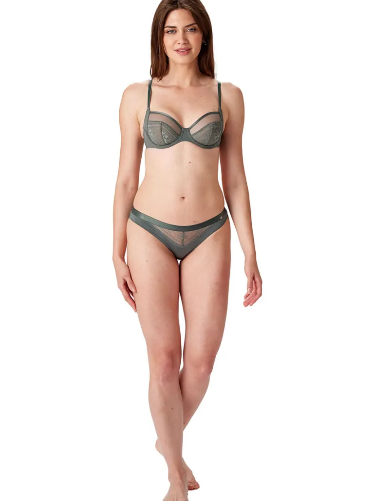 Botanical Lace Underwired Balconette - Sage