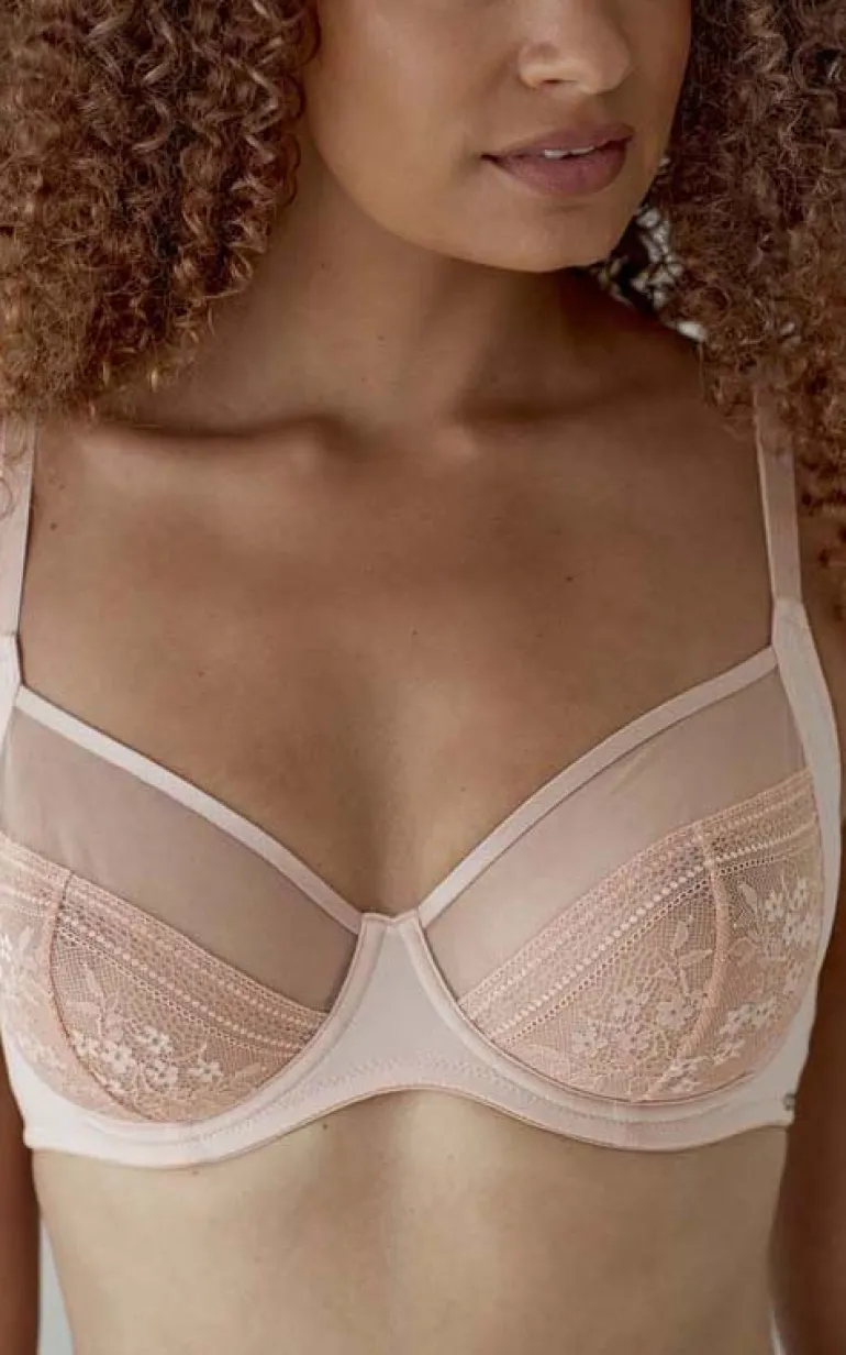 Botanical Lace Underwired Balconette - Blush