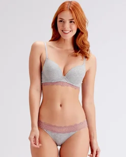 Casual Comfort Moulded T-Shirt Bra - Grey Marl Sugar Plum
