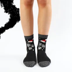 Christmas Ho Ho Ho Socks - Black Mix