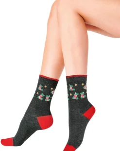 Christmas Stocking Socks - Grey Mix