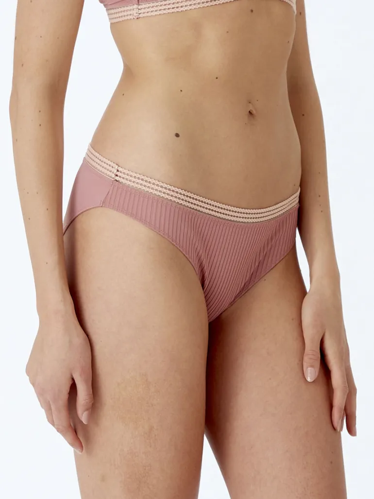 Contemporary Rib Brief - Dusty Rose