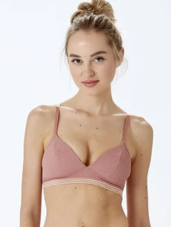 Contemporary Rib Non Wired Bra - Dusty Rose