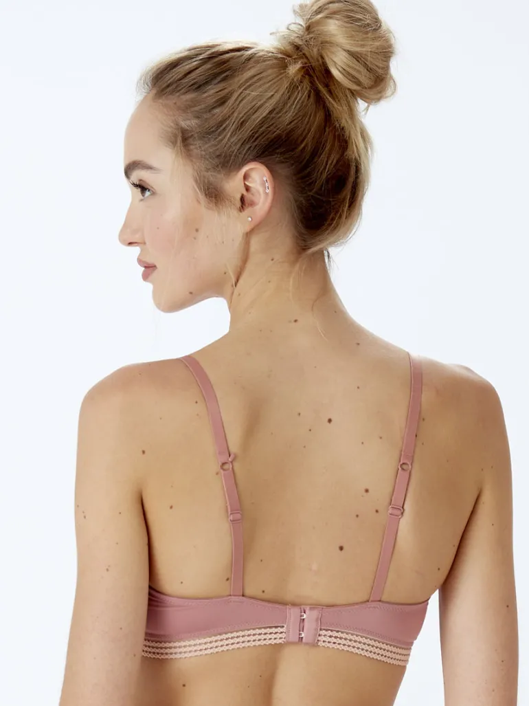 Contemporary Rib Non Wired Bra - Dusty Rose