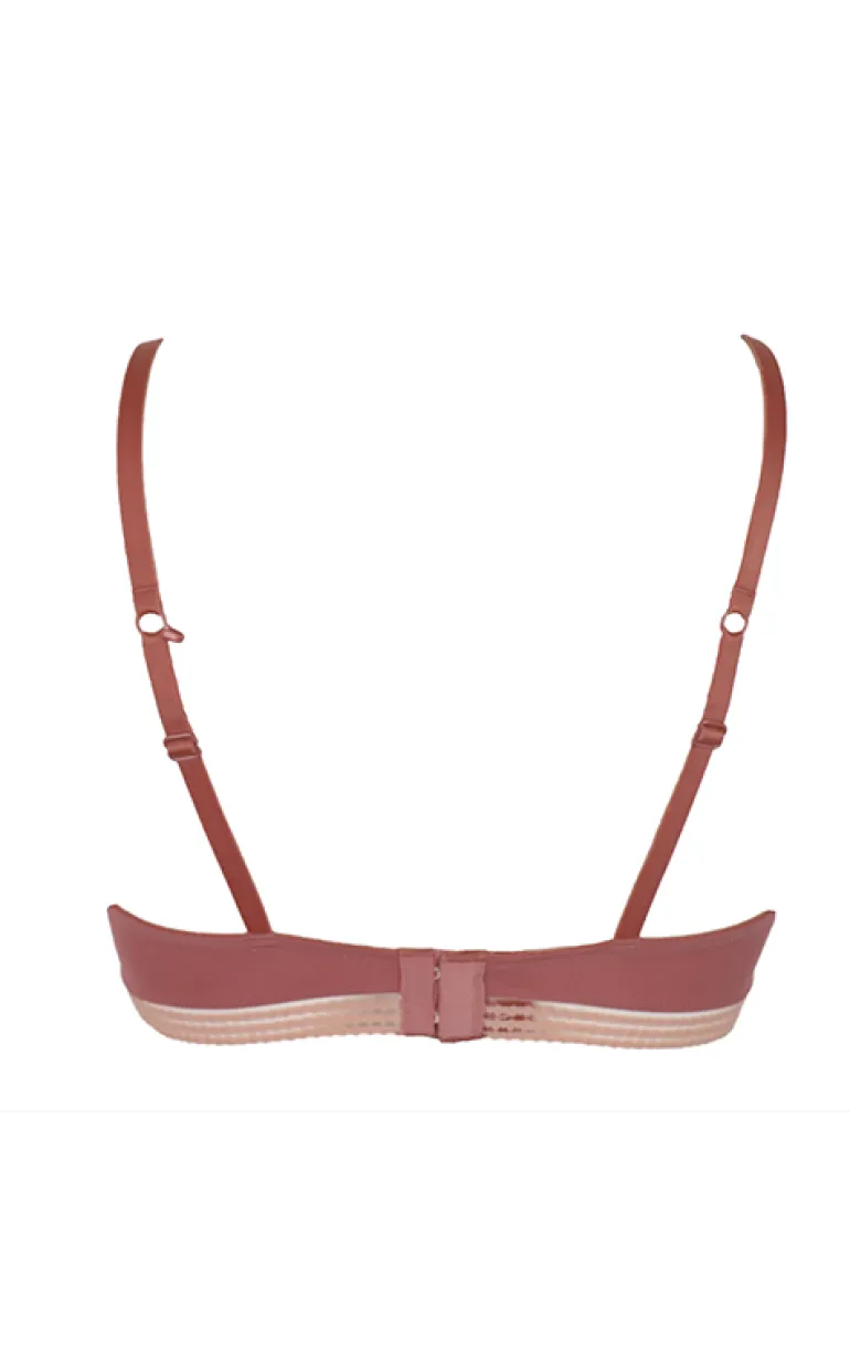 Contemporary Rib Non Wired Bra - Dusty Rose