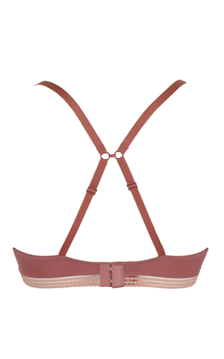 Contemporary Rib Underwired T-Shirt Bra - Dusty Rose