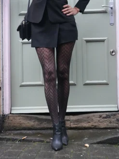 Cubist Chevron Pattern Tight - Black