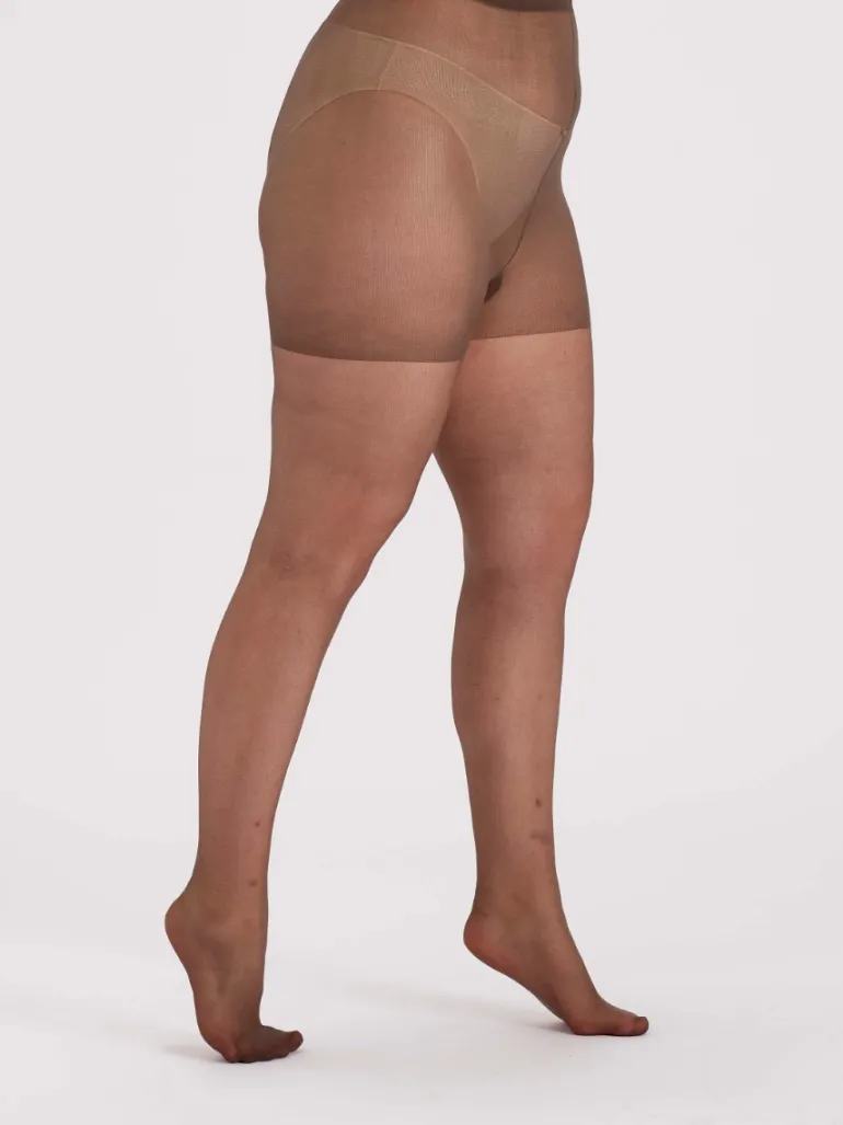Curves 15 Denier Ladder Resist Tights 3 Pair Pack - Dark Nude