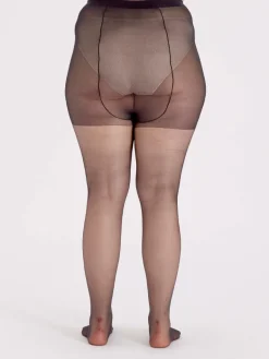 Curves 15 Denier Ladder Resist Tights 3 Pair Pack - Barely Black