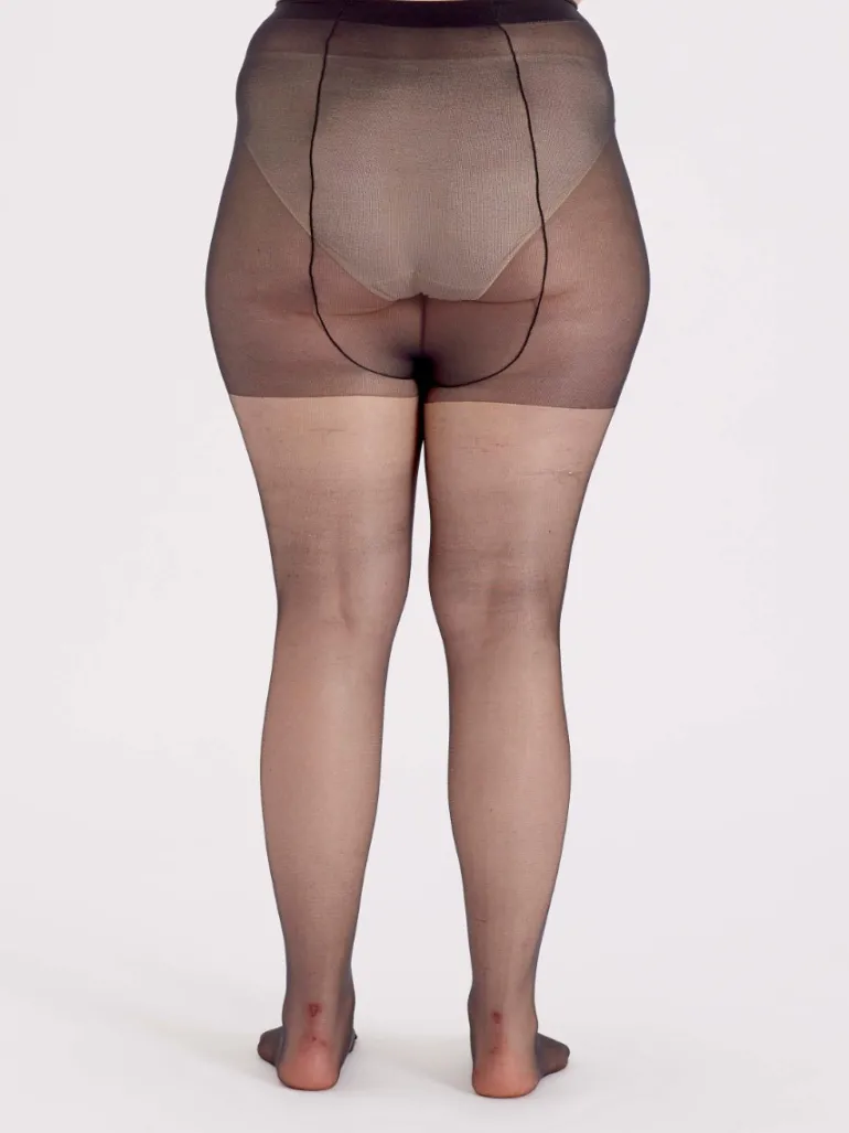 Curves 15 Denier Ladder Resist Tights 3 Pair Pack - Barely Black
