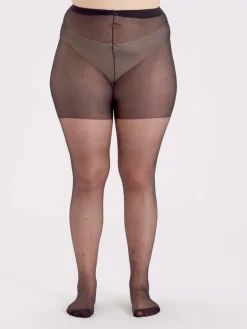 Curves 15 Denier Ladder Resist Tights 3 Pair Pack - Barely Black