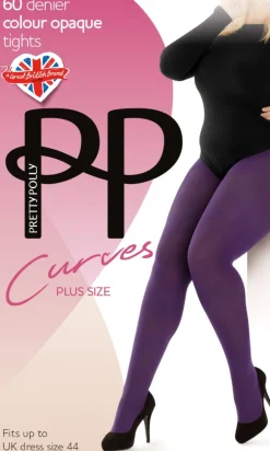 Curves 60 Denier Plush Opaque Tights - Purple