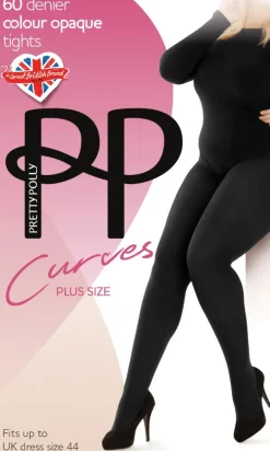 Curves 60 Denier Plush Opaque Tights - Black