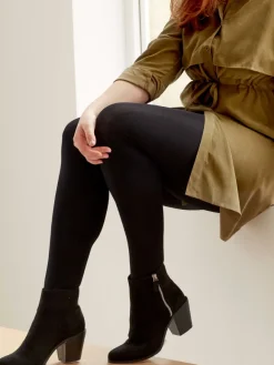 Curves 60 Denier Plush Opaque Tights - Black