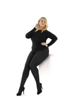 Curves 60 Denier Plush Opaque Tights - Black