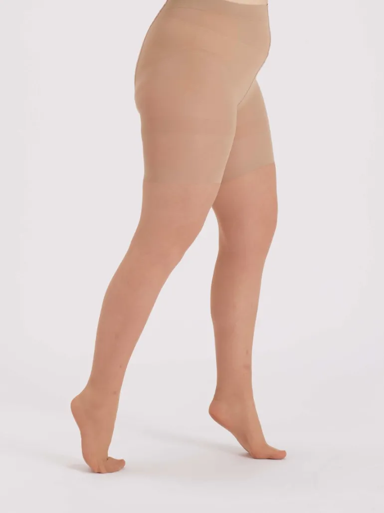 Curves 15 Denier Sheer Cooling Tights - Nude