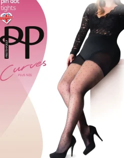 Curves Pin Spot Tights - Black