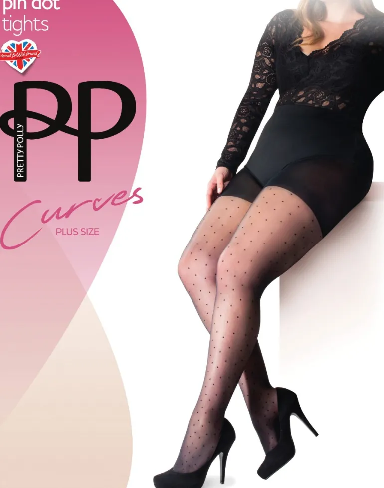 Curves Pin Spot Tights - Black