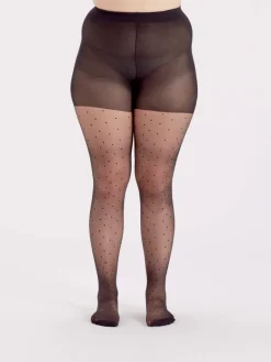 Curves Pin Spot Tights - Black