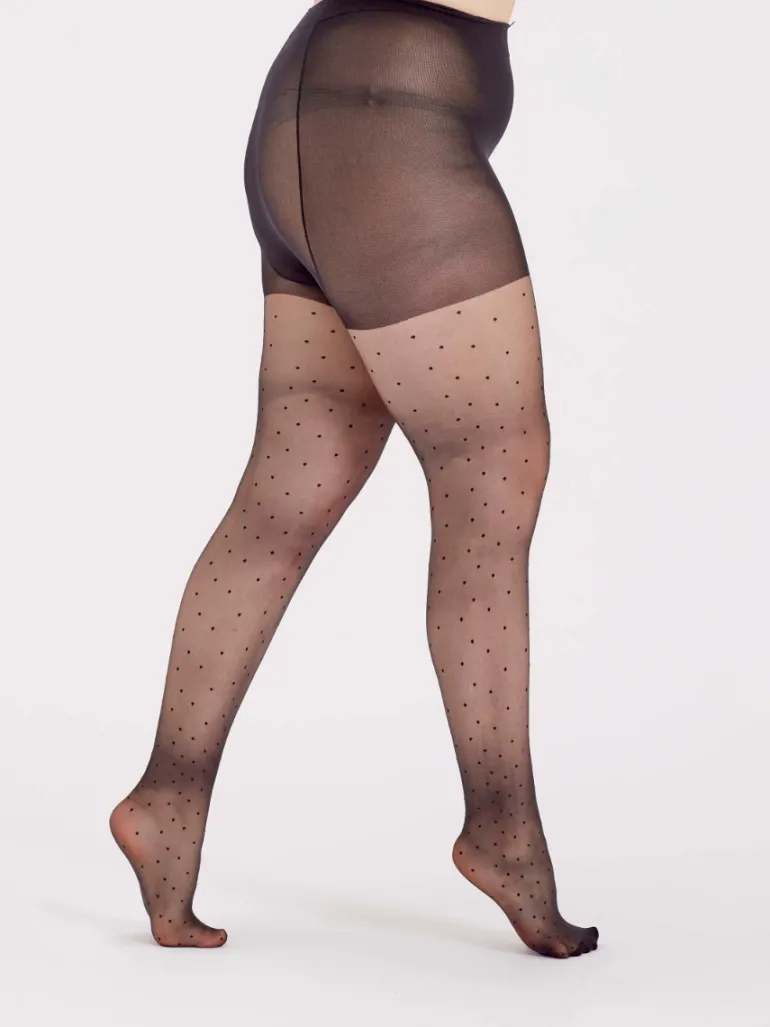 Curves Pin Spot Tights - Black